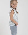 Polera Vuelos Kids rayas celeste Froens