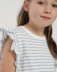 Polera Vuelos Kids rayas celeste Froens