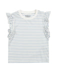 Polera manga corta kids Vuelos rayas celeste