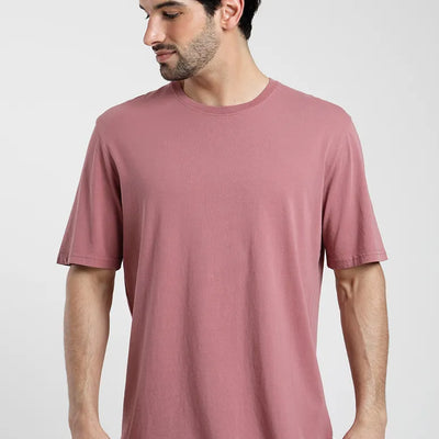 Polera manga corta hombre Plain rojo - Algodón orgánico