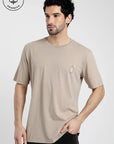 Polera manga corta hombre Naptime café - Algodón orgánico