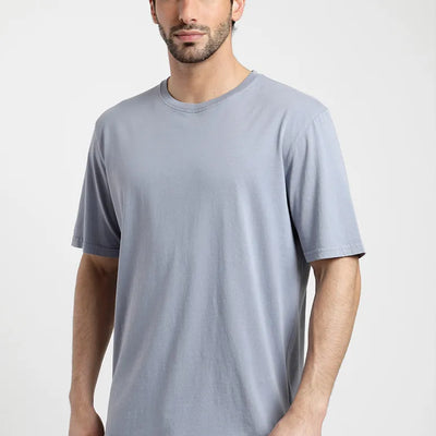 Polera manga corta hombre Plain lila - Algodón orgánico