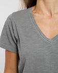 Polera mujer Basic gris - Algodón orgánico