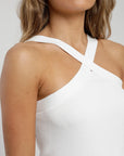 Polera mujer Halter blanco