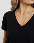 Polera mujer Basic negro - Algodón orgánico