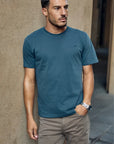 Label - Polera manga corta hombre slim azul