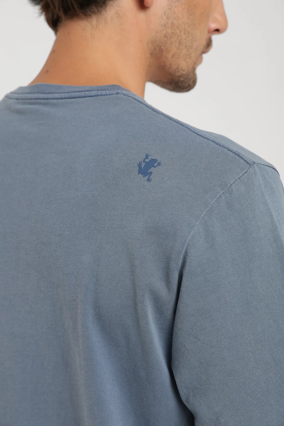 Polera manga corta hombre Plain azul - Algodón orgánico - Frøens