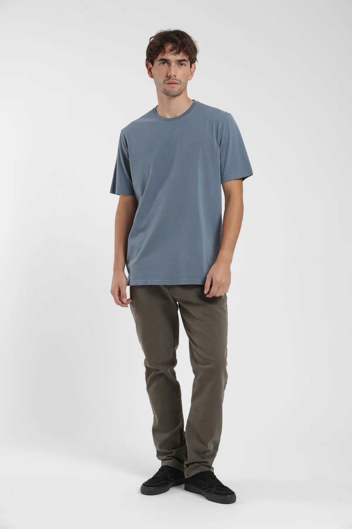 Polera manga corta hombre Plain azul - Algodón orgánico - Frøens