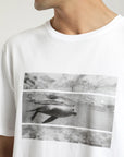 Polera manga corta hombre Foto lobo de mar blanco - Algodón orgánico