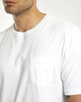 Polera manga corta hombre Bolsillo blanco - Algodón orgánico