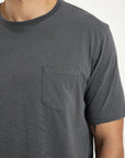 Polera manga corta hombre Bolsillo grafito - Algodón orgánico
