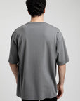 Polera manga corta hombre Oversize gris - Algodón orgánico