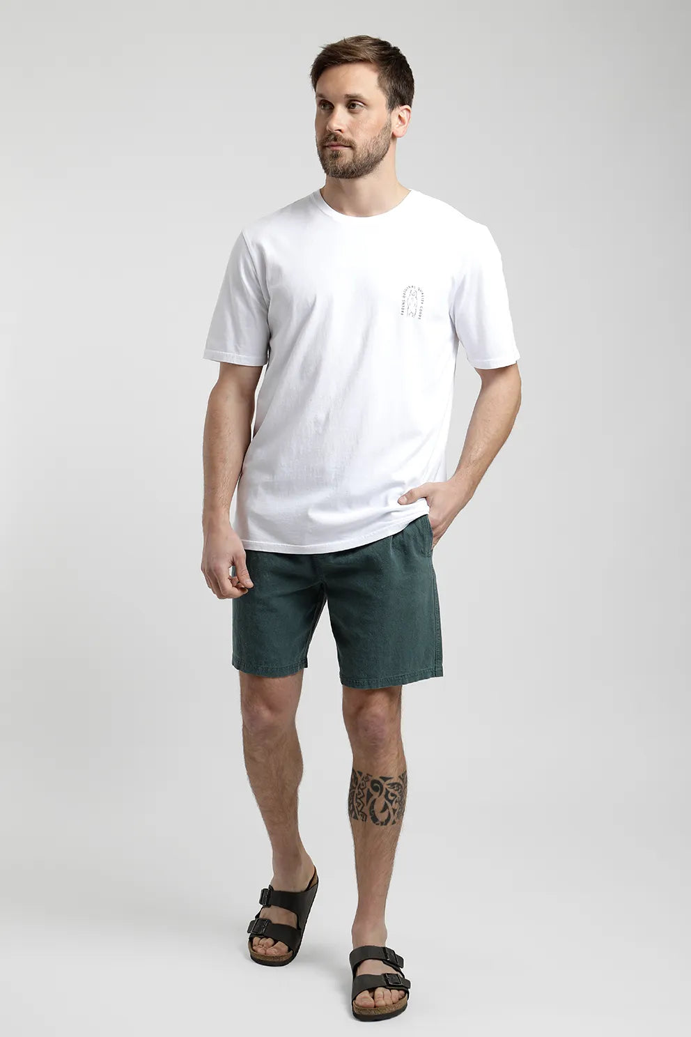 Polera manga corta hombre Forest blanco - Algodón orgánico