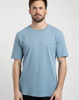 Polera manga corta hombre Plain celeste - Algodón orgánico