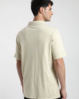 Polera manga corta hombre DT beige - Algodón orgánico slub