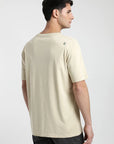 Polera manga corta hombre Auto beige claro - Algodón orgánico