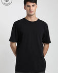 Polera manga corta hombre Plain negro - Algodón orgánico