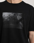 Polera manga corta hombre Foto surf negro - Algodón orgánico