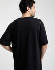 Polera manga corta hombre Oversize negro - Algodón orgánico