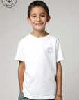 Polera manga corta kids Logo text blanco - Algodón orgánico