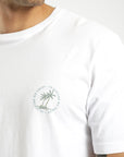 Polera manga corta hombre Palmera blanca - Algodón orgánico