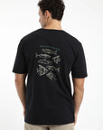 Polera manga corta hombre Pez negro - Algodón orgánico
