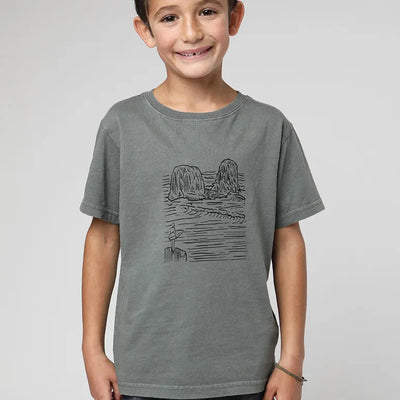 Polera manga corta kids Punta de lobos verde - Algodón orgánico