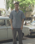 Camisa manga corta Classic celeste -Lino