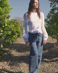 Blusa manga larga bee blanco