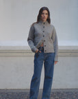 Chaleco mujer Ana gris melange - Lana