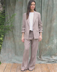 Pantalón mujer Docas rayas café