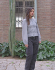 Blusa manga larga Bee rayas gris