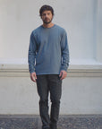 Polera manga larga hombre Plain heavy azul