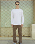 Polera manga larga hombre Dog blanco