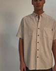 Camisa manga corta Texture beige - Algodón orgánico