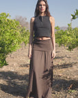 Falda larga Smock café
