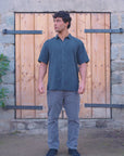 Camisa manga corta texture azul