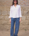 Blusa manga larga lucy blanco
