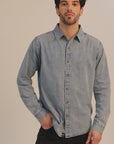 Camisa manga larga Denim celeste - Algodón orgánico