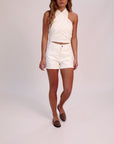 Short mujer jeans blanco