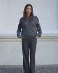 Pantalón mujer Moca rayas gris - Lana