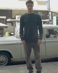 Polera manga larga hombre Text negro