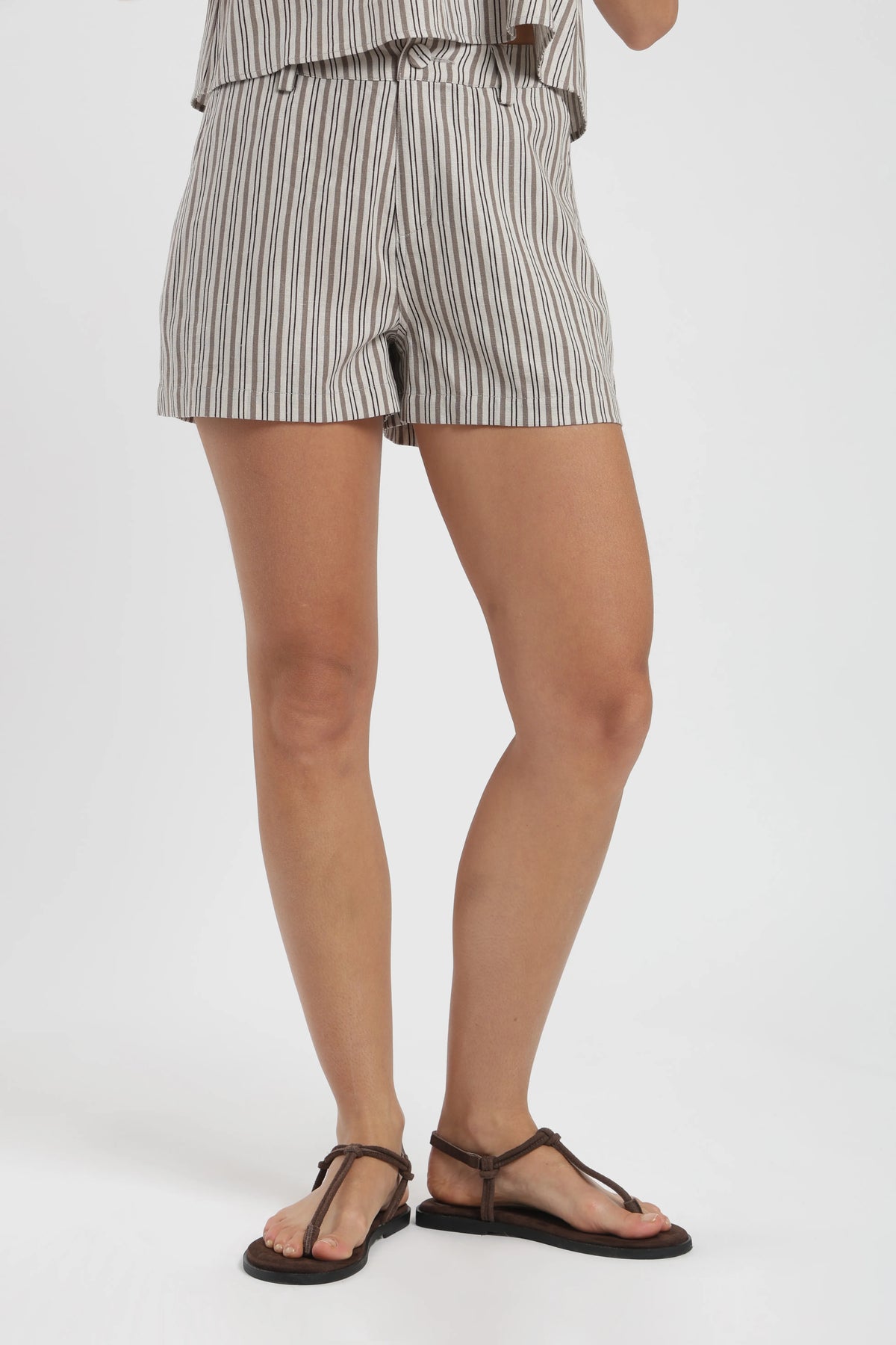 Short mujer aria stripes beige Froens