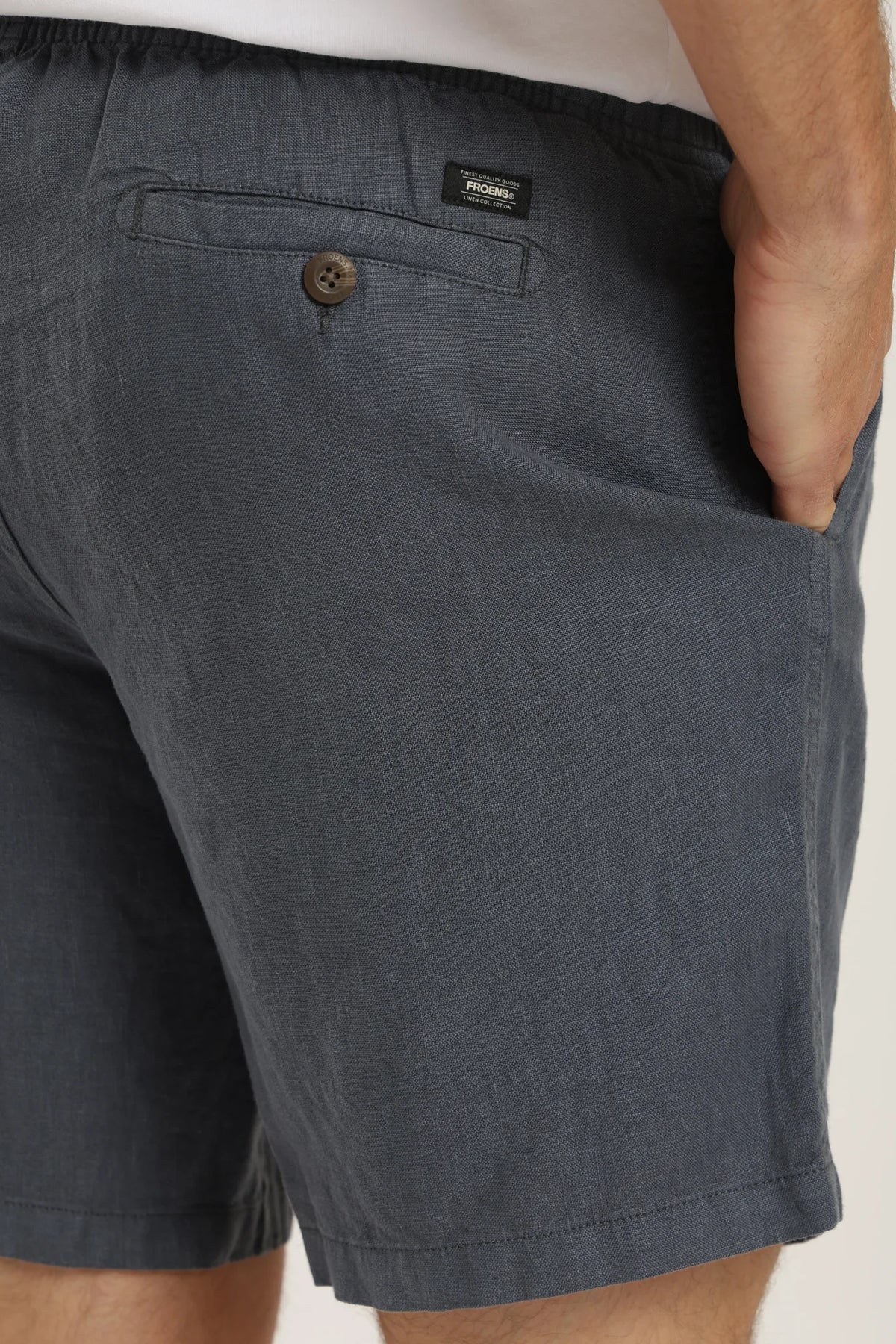 Short hombre lino azul Froens