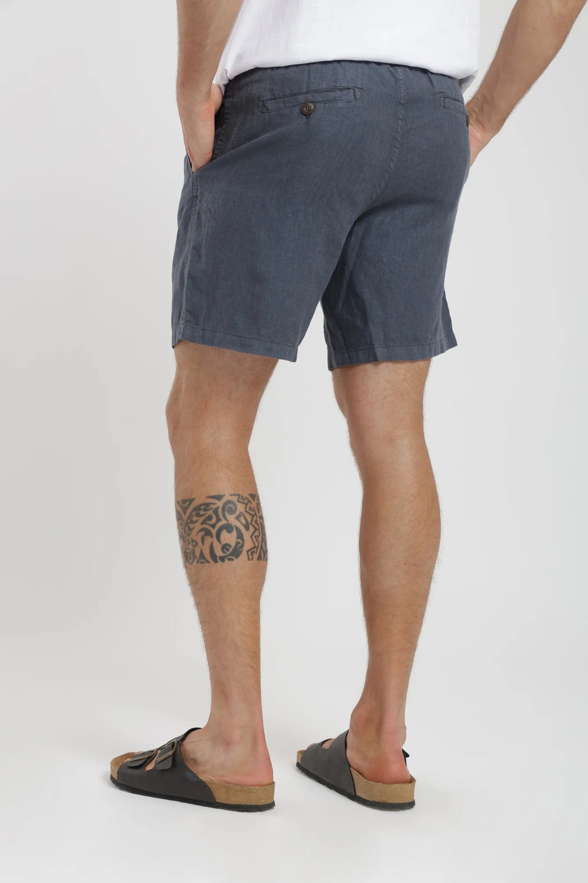 Short hombre lino azul Froens