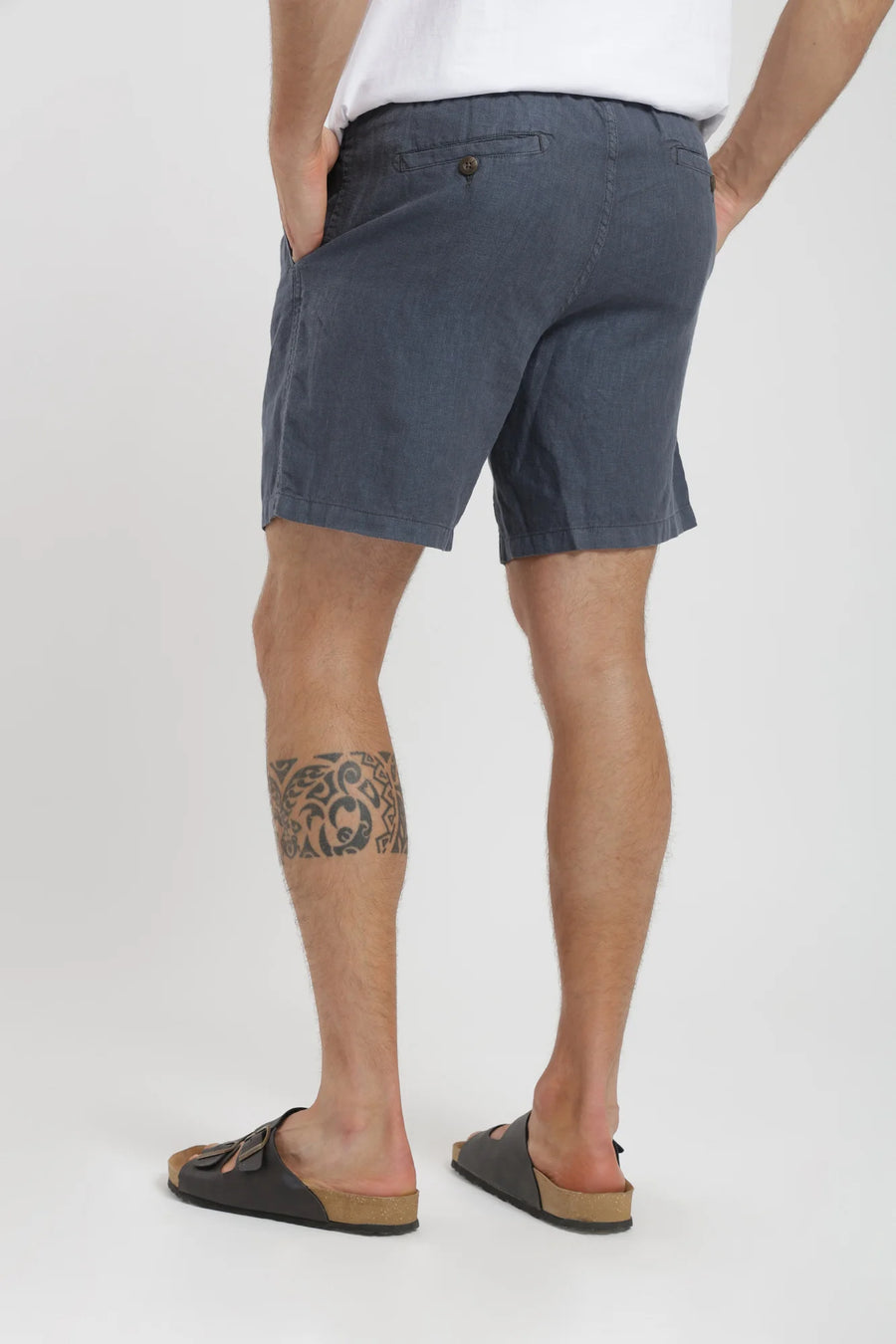 Short hombre lino azul Froens