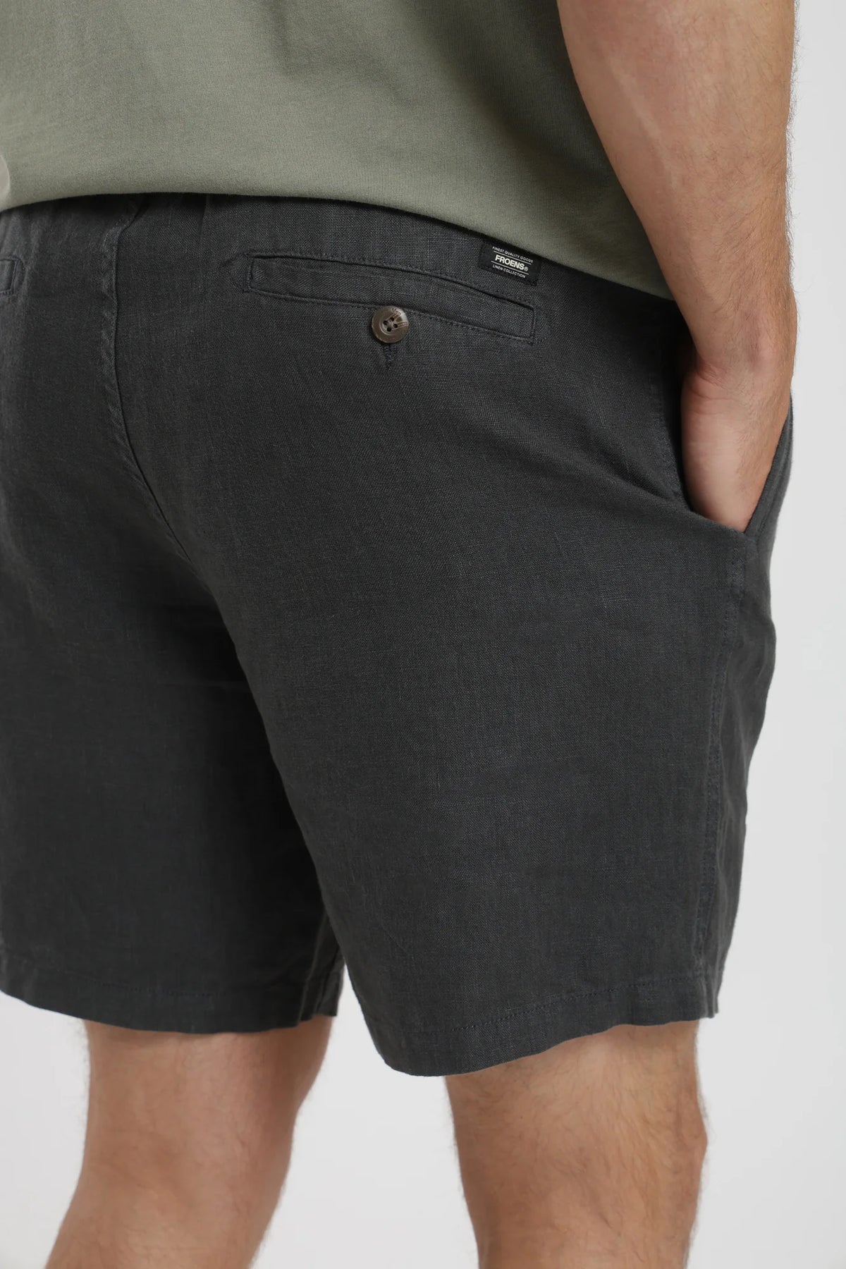 Short hombre lino grafito Froens