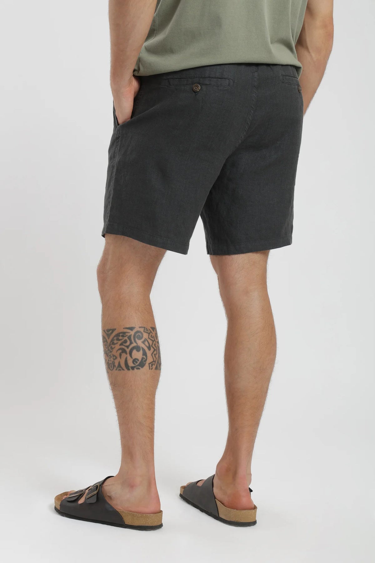 Short hombre lino grafito Froens