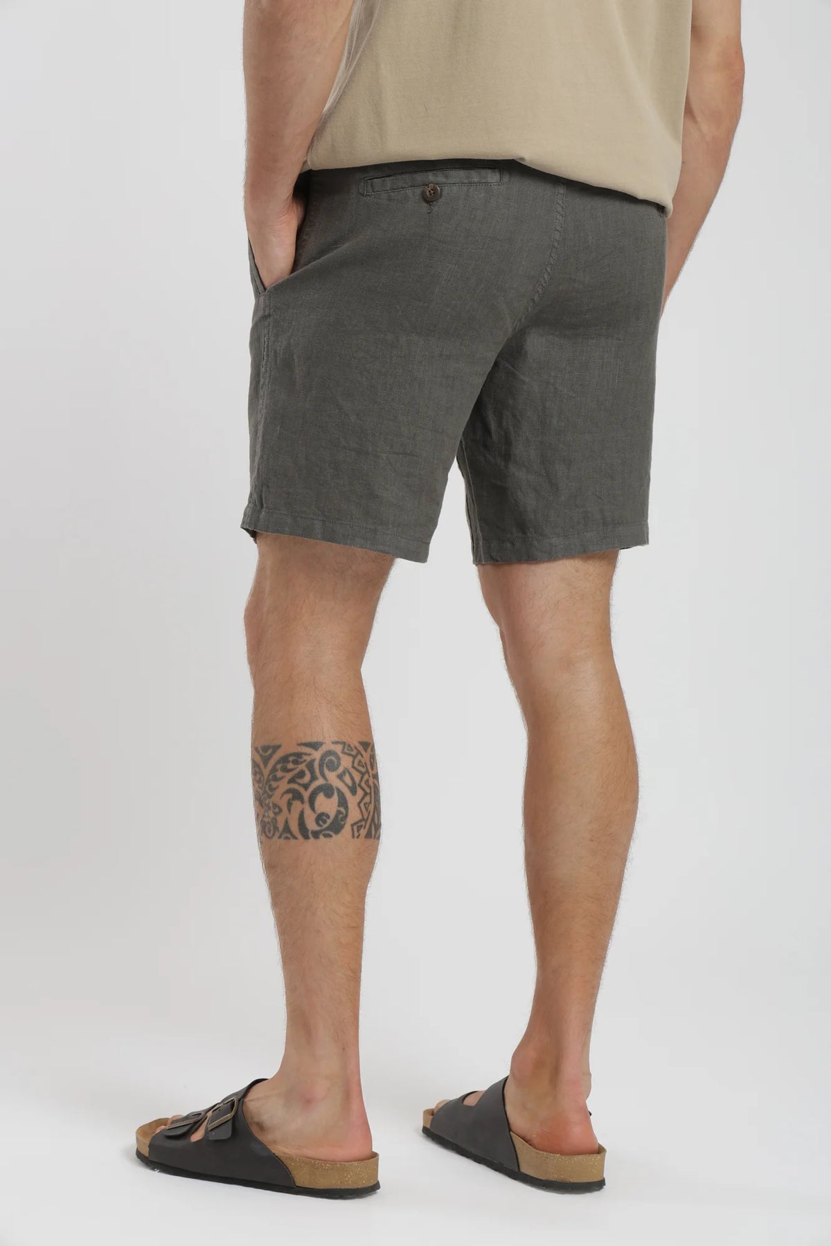 Short hombre lino verde Froens