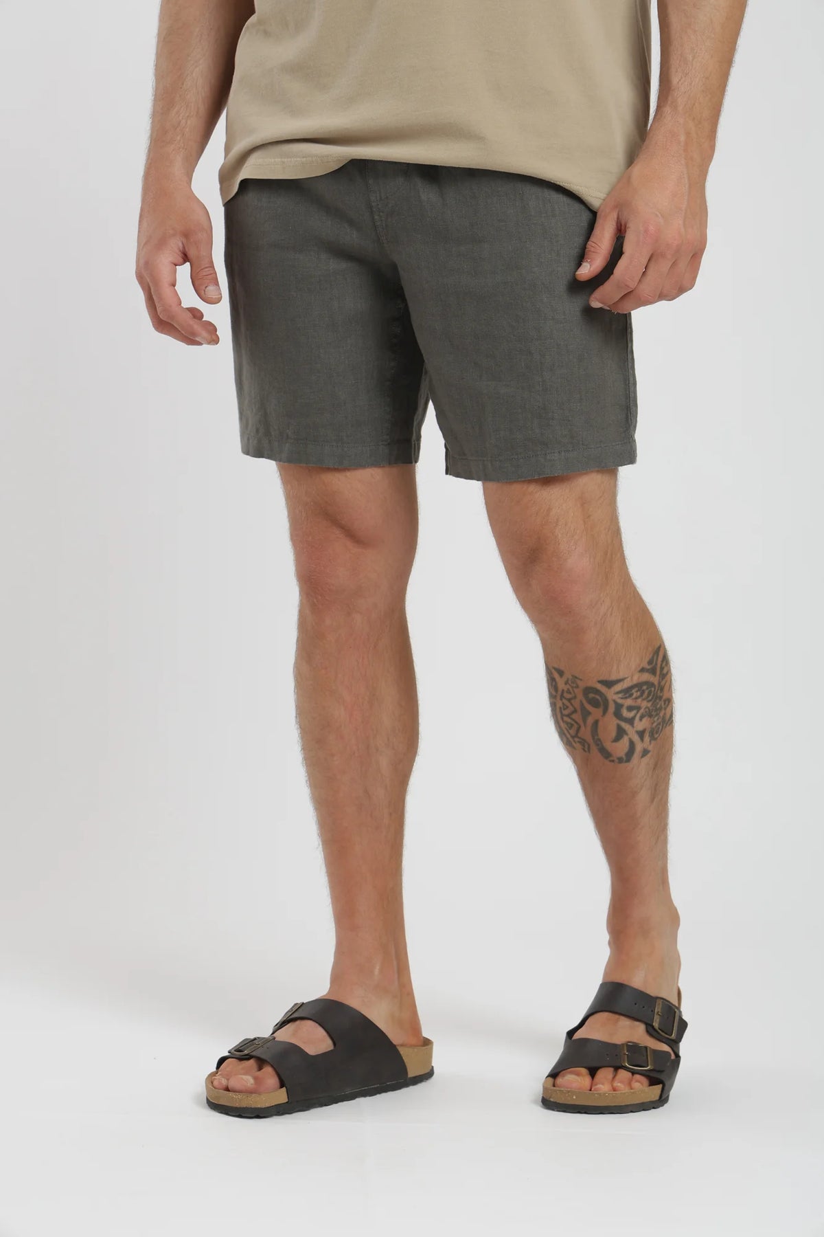 Short hombre lino verde Froens